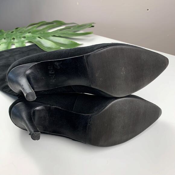 Stuart Weitzman Boots Black Suede Tall Knee High Heeled Women's 7.5 - Picture 11 of 11